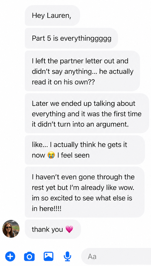 DM testimonial about this making more sense in her brain